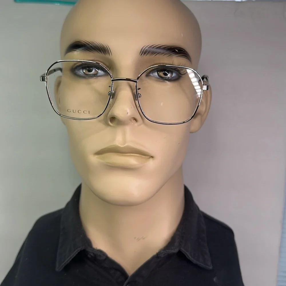Gucci GG0946OA Square Metal Eyeglasses – Full Rim Frame for Men